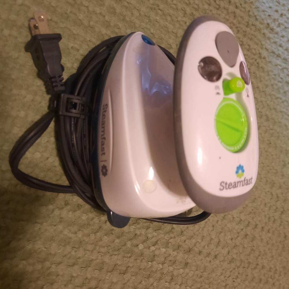 White and Green Handheld Steamer